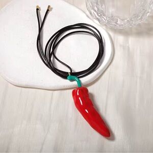 Spicy Statement Red Chili Pepper Necklace – Adjustable Cord